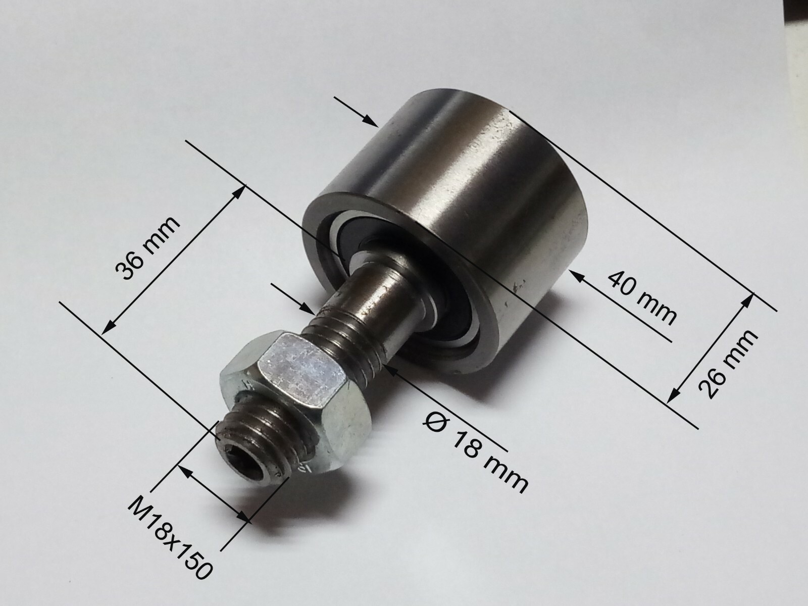 Galet de roulement Ø 40 mm résistant pour rail de guidage et maintenance machine