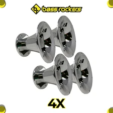 4PC 2” Throat 5.65” Exit Horn Wave Guide UV Resistant Silver Bolt on Compression