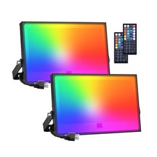 2 Pack Led Rgbw Flood Lights Outdoor 500w Equiv 2700k Warm White 50w Dimmable Mi