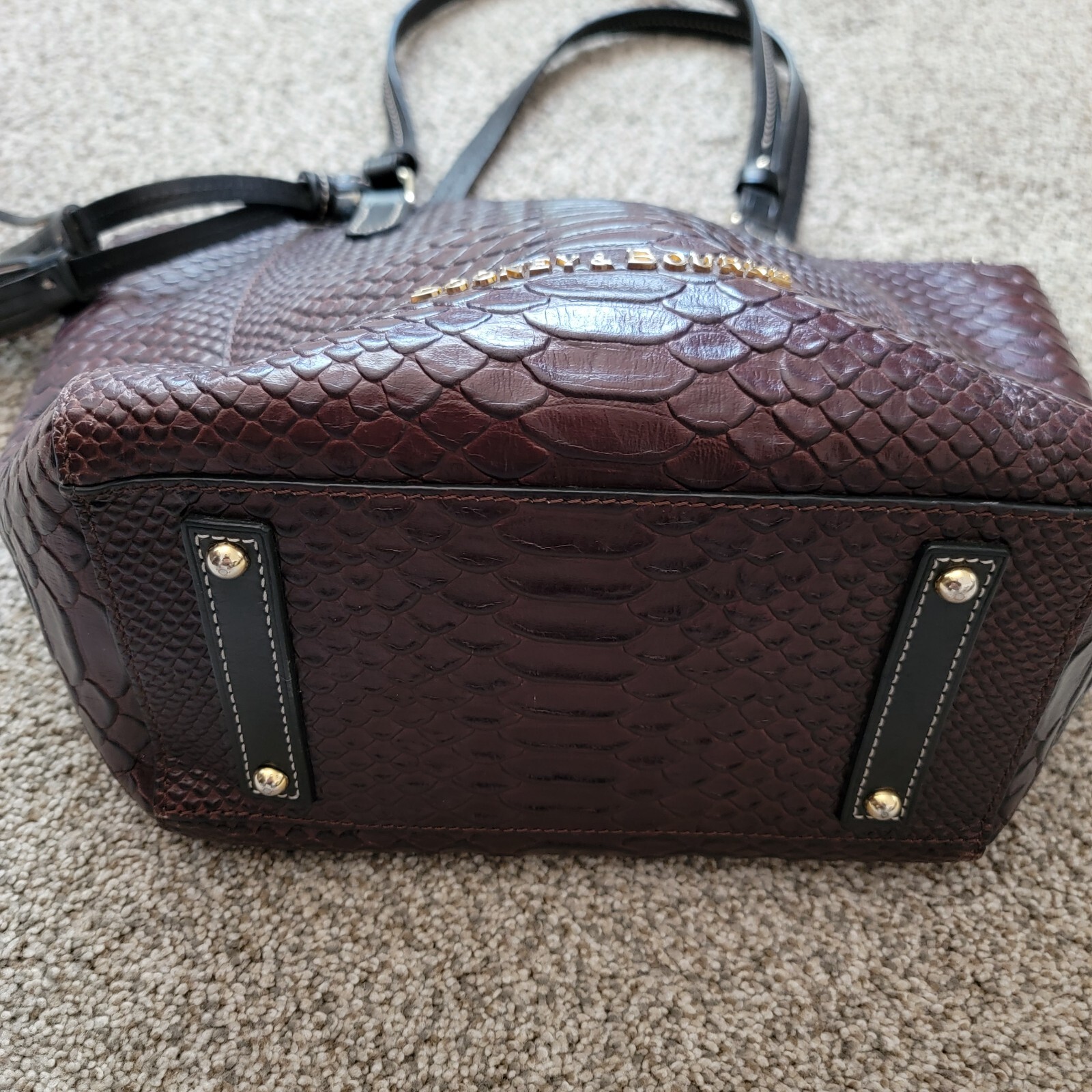 Dooney & Bourke Dark Brown Python Snakeskin Embos… - image 9