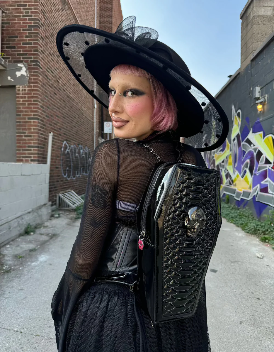 Betsey Johnson Kitsch Bat To The Bone Black Backpack New  display picture 1