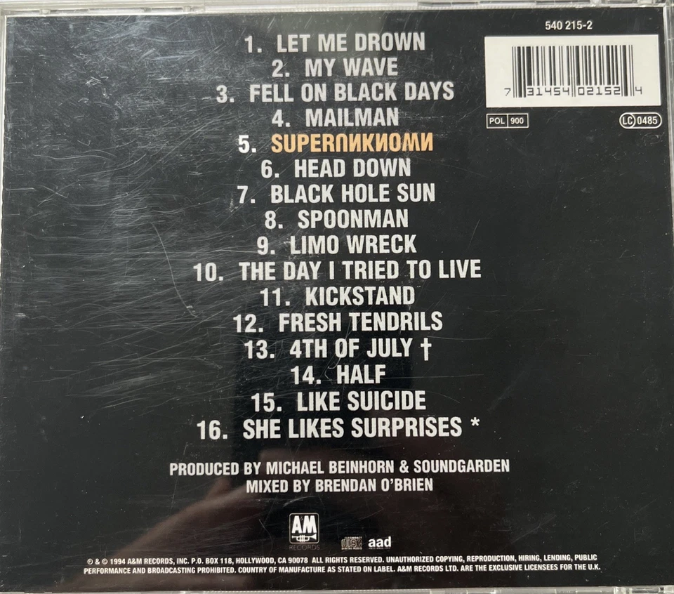 Soundgarden „Superunknown“ CD - Bild 2 von 2