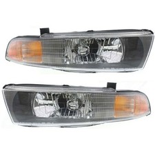 Headlights Set Halogen Fits 2002-2003 Mitsubishi Galant