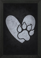 Hundepfote hören gerahmtes Wandbild Poster Leinwanddruck Bild