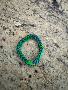 Rainbow Loom Fishtail Bracelet Blue/ Green Unisex