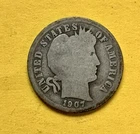 1907 Barber Dime. 90% Sober. Good Condition. Charity Auction For Animal Rescue