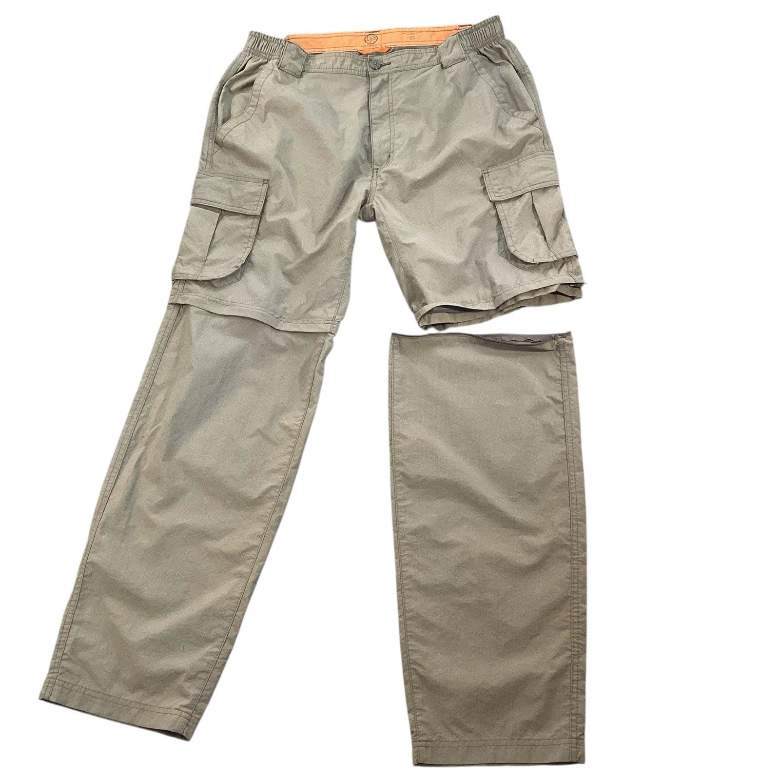 Field & Stream Men’s Convertible Cargo Pants Zip Nylon Large Fishing Camping