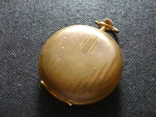 BASIS Hunter Pin Set Pocket Watch.. 55mm ..Brassed.  Hand Wind.  Working .GC