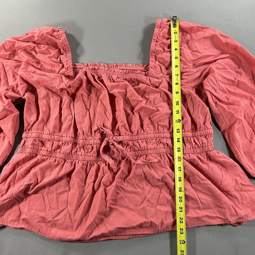 Blusa blusa rossa Ava & Viv con dettaglio in pizzo e maniche a volant - Foto 5 di 6