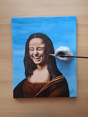 Mona Lisa 3D-Kunst Bild Original Leonardo Malerei Unikat Art Einzelstück 40x50 