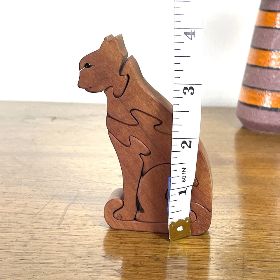 Kitty Cat Wooden Jigsaw Cut Puzzle Handmade Wood Toy Collectible, Christmas Gift - Image 4 of 4