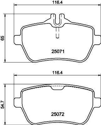 HELLA 8DB 355 020-471 BRAKE PAD SET DISC BRAKE Rear
