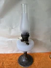J - Vintage Aladdin Model B Mantle Lincoln Drape Milk Glass Kerosene Oil Lamp