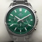 Casio Edifice Mens Watch 42mm Green Dial Chronograph 5344 EFV-650 8.25"