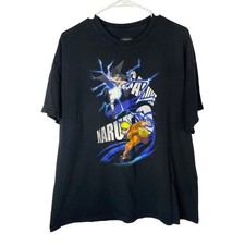 Camiseta gráfica Naruto Sasuke para hombre XL negra manga corta anime Viz Media algodón