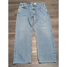 Vintage 1997 Levis 505 Orange Tab Jeans Light Wash Straight Leg Denim 33x30 25 