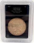 1927 S US Peace Silver Dollar $1 Authenticated Very Good Bradford Slab