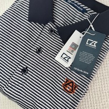 Cutter & Buck Mens Auburn Tigers Forge Tonal Stripe Polo Navy MCK00113 L
