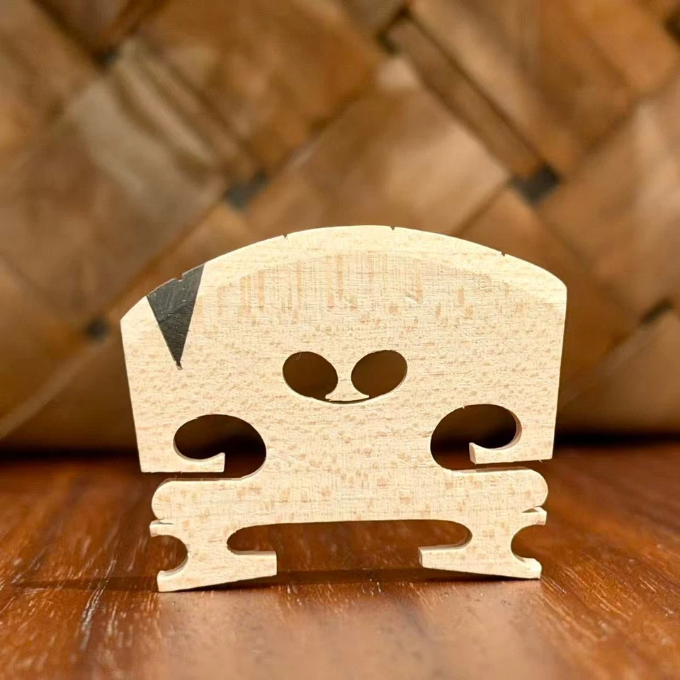 Puente para violín Aubert inserto de ébano en forma de V - Equipado - Opciones: 4/4, 3/4, 1/2 Foto 2 de 4