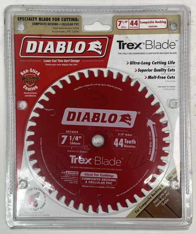 Diablo 7 1/4 Saw Trex Blade, 44 Tooth