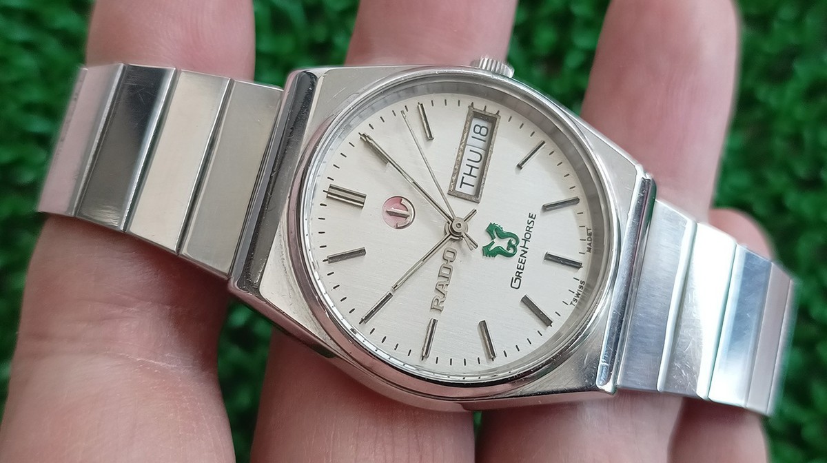NICE & RARE VINTAGE RADO GREEN HORSE AUTOMATIC 17 JEWELS SWISS
