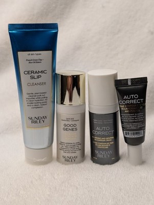 Sunday Riley Set Of 4 Good Genes, Ceramic Slip, Auto Correct travel sizes