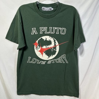 A Pluto Love Story Double Sided Pingy Tee Large Streetwear Green T-Shirt Space L