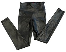 SPANX Black Faux Leather Leggings Size Small S