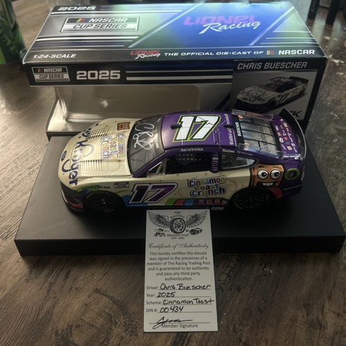 2025 Chris Buescher Cinnamon Toast Crunch 1/24 Action NASCAR Diecast Autographed