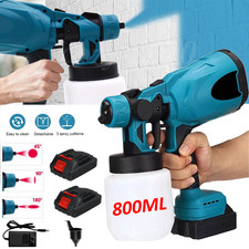 High Pressure Cordless Paint Sprayer Electric Airless HVLP Spray Gun  2 Battery