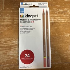Kingart Metallic  Fluorescent Pencil Set 24 Unique Colors