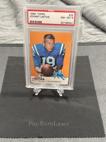 🔥 Topps 1969 Topps Johnny Unitas #25 Baltimore Colts  Football Card PSA 8 🔥