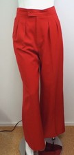 VTG 1970 Yves Saint Laurent Rive Gauche Red Wool Pants YSL Wide Leg Trousers USA