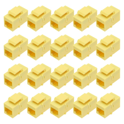 20 Pack RJ45 Ethernet Coupler, Cat6 Coupler for Cat6/Cat5e/Cat5,Yellow
