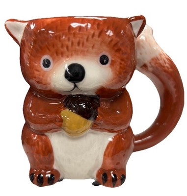 Threshold 3D Brown Squirrel With Acorn Shaped Mug Brown 4'' High Cute EUC