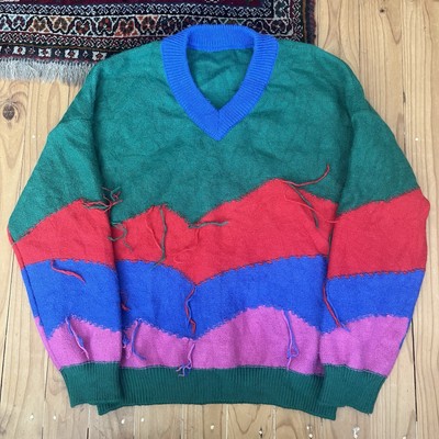 Vintage 90s 80s Coogi Style Knit Sweater Jumper Wool Size Medium