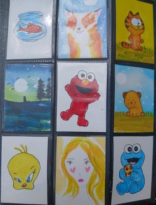 Aceo 9art Cards Mixed Media Painting