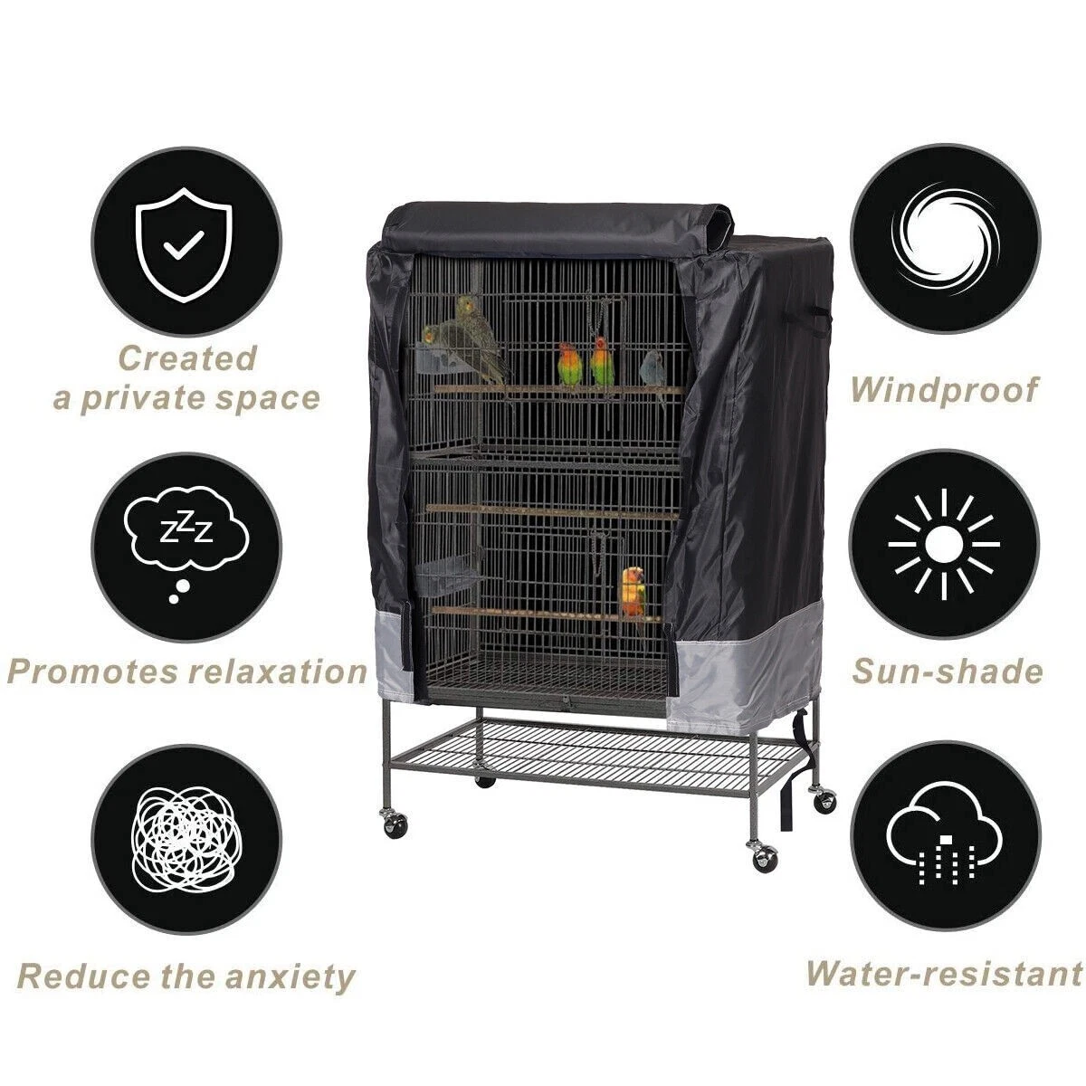 Universal Parrot Large Night Pet Bird Cage Cover Durable Cozy Cage Protector