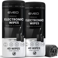 Electronic Wipes Screen Cleaner Streak-Free 2 Pack x40 Computer Screen Wipes,