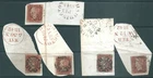 GB 1842-43 Queen Victoria used Penny Reds on Maltese Cross postmark pieces SG8