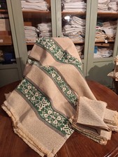 Antica Tovaglia Tessuta A Telaio Con 8 Tovaglioli Cm145x140. Perfette Condizioni