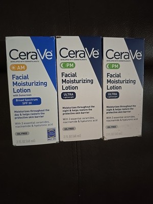 3 Pc Cerave AM/PM Facial Moisturizing Lotion 2 oz Each (BB17)