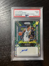 2023 Panini Prizm Keyonte George Choice Green /8 Rookie Auto PSA 9 Sensational