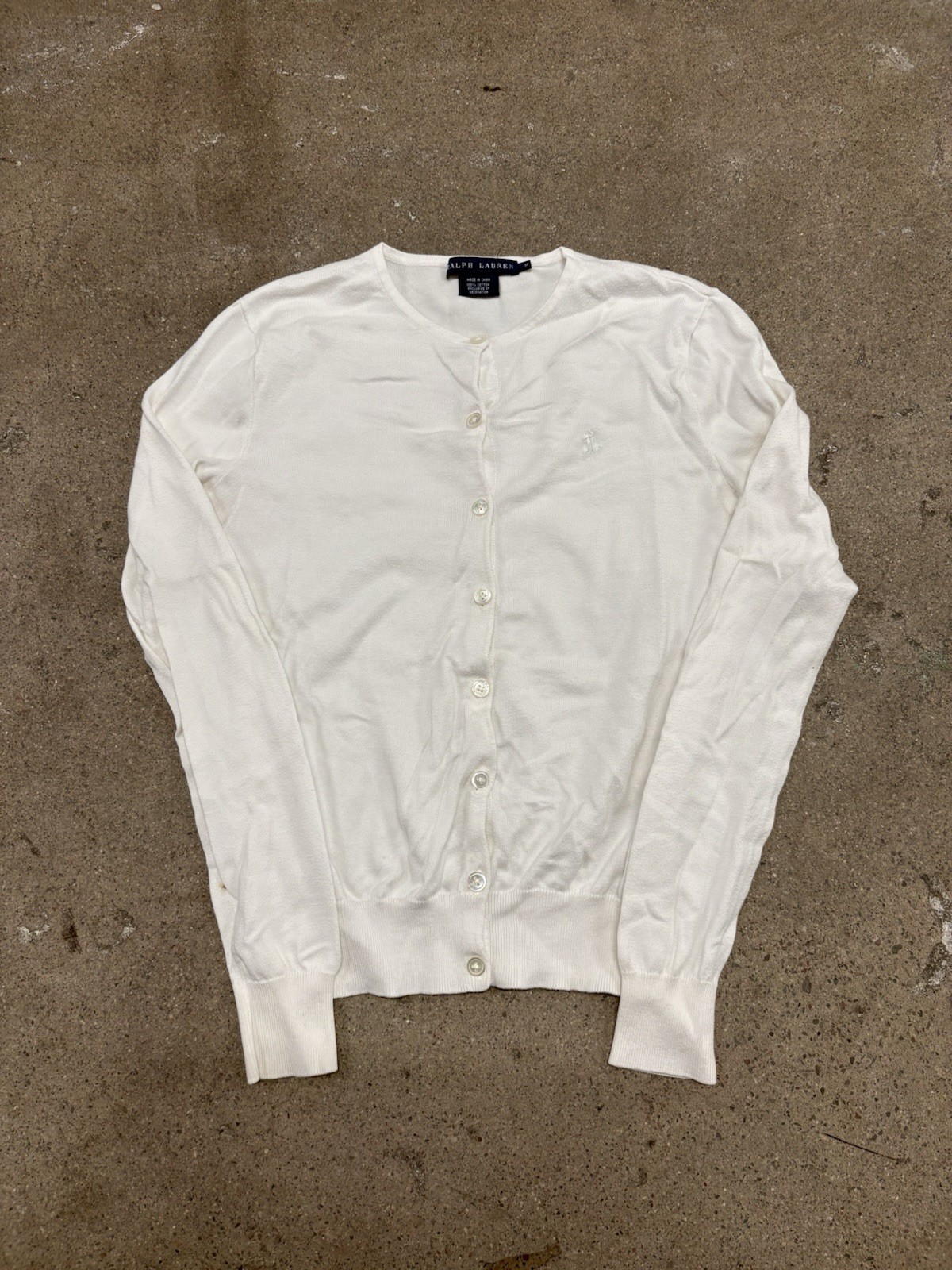 Vintage Ralph Lauren Sport Cotton Knit Button Down Swan Core Sweater