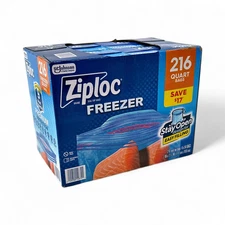 Ziploc Clear Quart Sized Top Seal Freezer Storage Bags - 216 Count