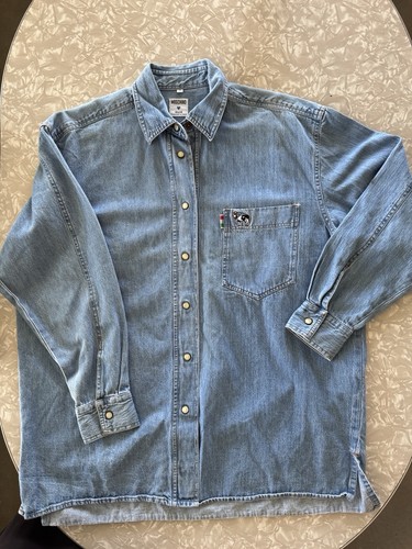 Moschino, Vintage 90's Moschino Light Cotton Denim Shirt./ Med. /Simint Era