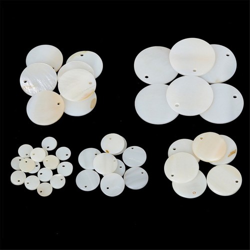 10 pezzi madreperla conchiglia bianca disco conchiglia ciondoli perline 8-30 mm - Foto 5 di 8