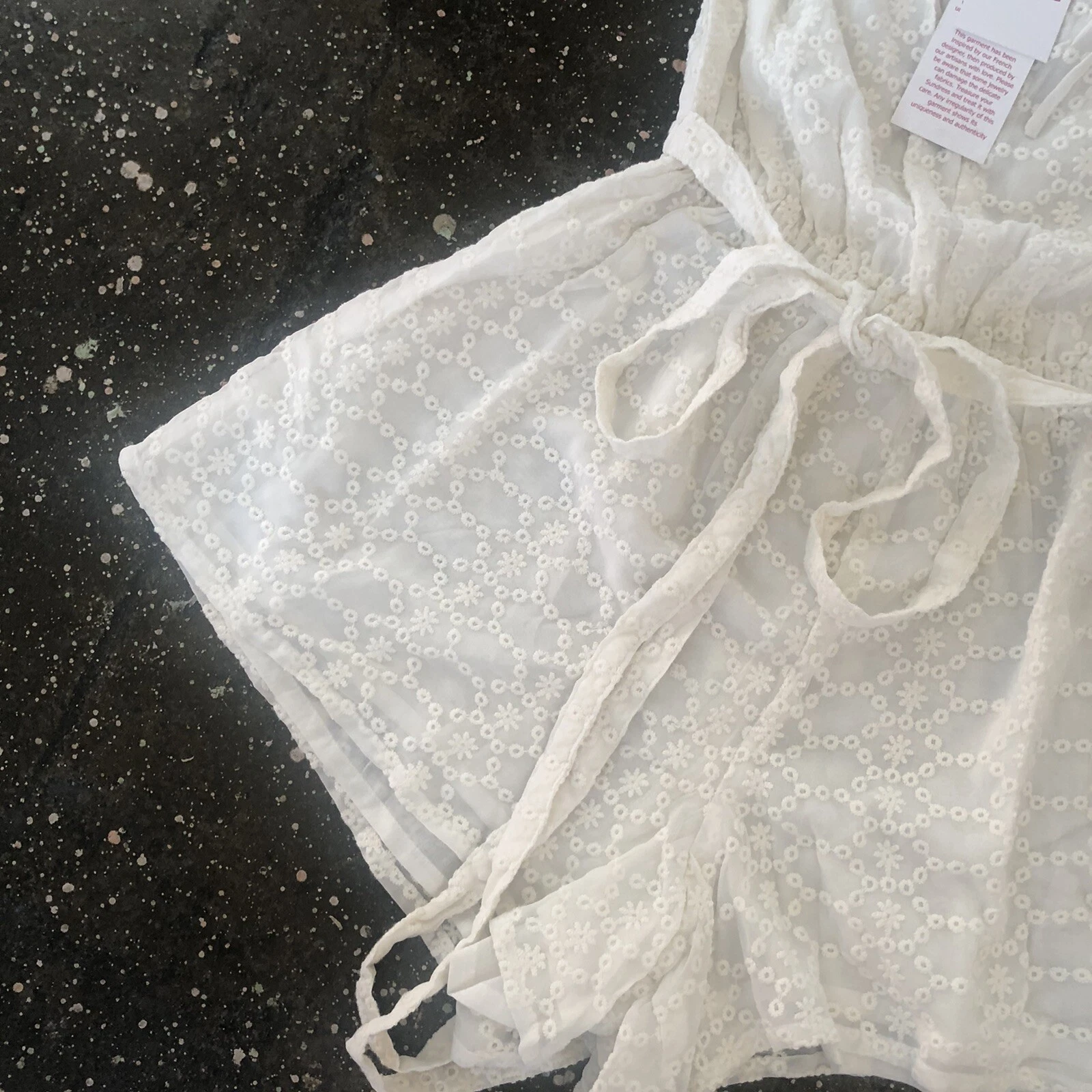 OFF WHITE Sundress Noa Romper Georgette Occhiello Cintura Bianca XS S Nuovo con etichette $141