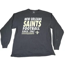 New Orleans Saint NFL Junk Food Men's 2XL Black Long Sleeve Shirt