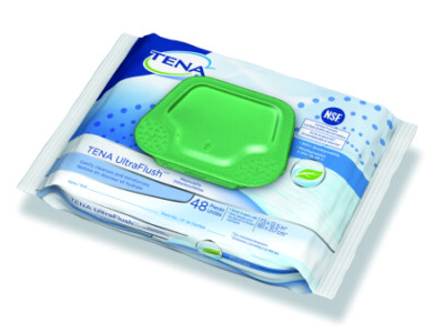 TENA UltraFlush Personal Wipe Soft Pack Aloe/Vitamin E/Chamomile/Scent 144/Pack
